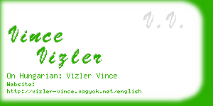 vince vizler business card